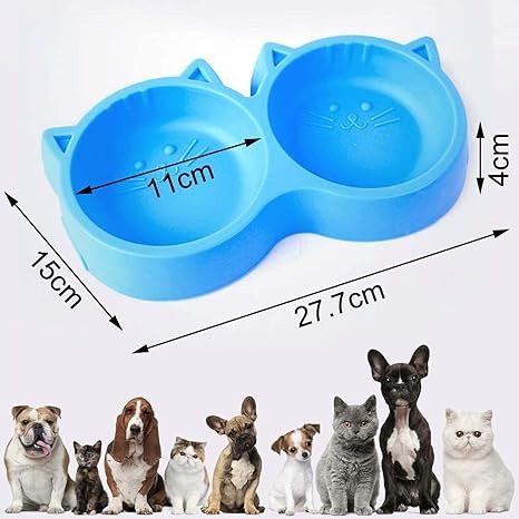 Twin Cat Face Plastic Bowl