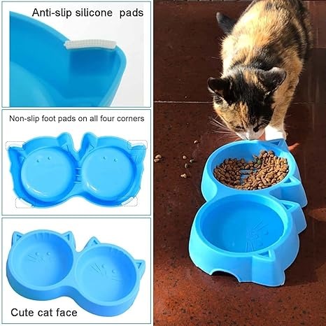 Twin Cat Face Plastic Bowl