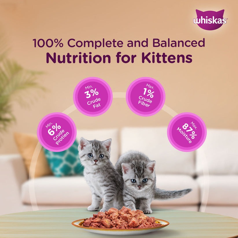 Whiskas Chicken With Salmon In Jelly Wet Food For Junior (2-12 Months) Kitten