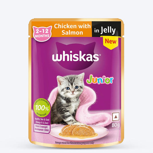 Whiskas Chicken With Salmon In Jelly Wet Food For Junior (2-12 Months) Kitten