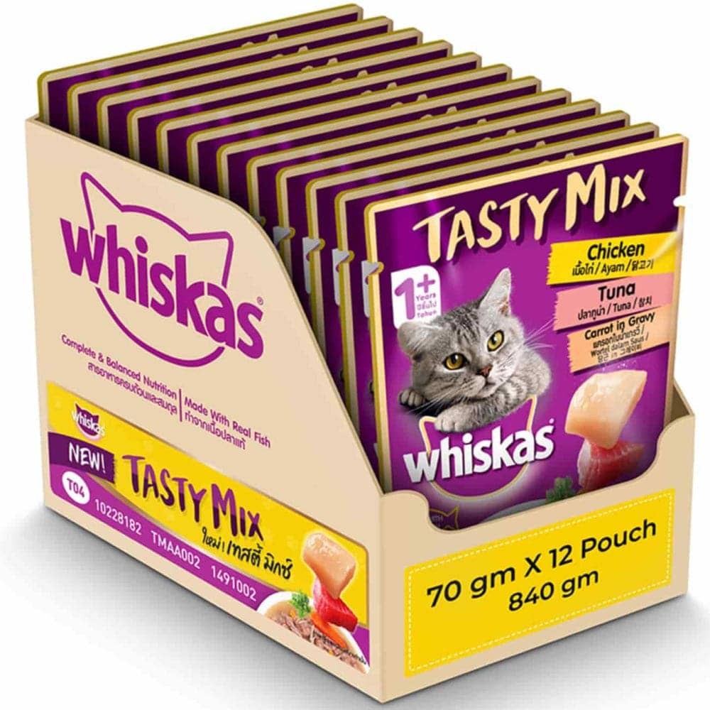 Whiskas Chicken With Tuna And Carrot in Gravy Tasty Mix Adult Cat Wet Food