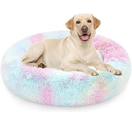 Zexasone Washable and Reversible Donut Fur Bed for Dogs and Cats