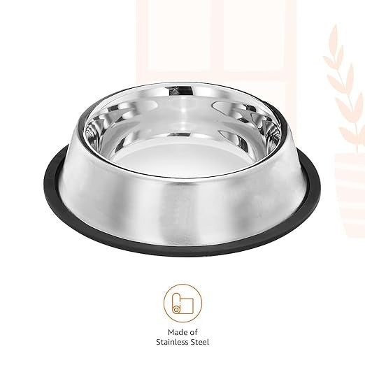 Anti Skid Stainless Steel Pet Bowl for Dogs, Cats, Rabbits