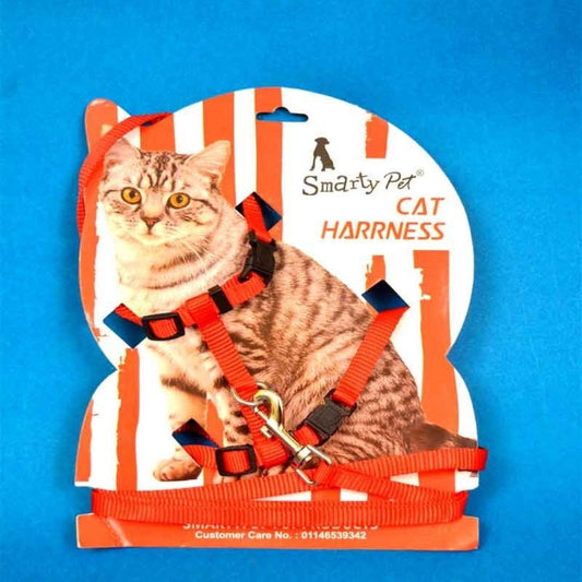 Smarty Pet Cat Harness & Leash Set, Plain Nylon (10mm)