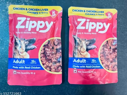 Zippy Adult Chicken and Chicken Liver Chunk in gravy
