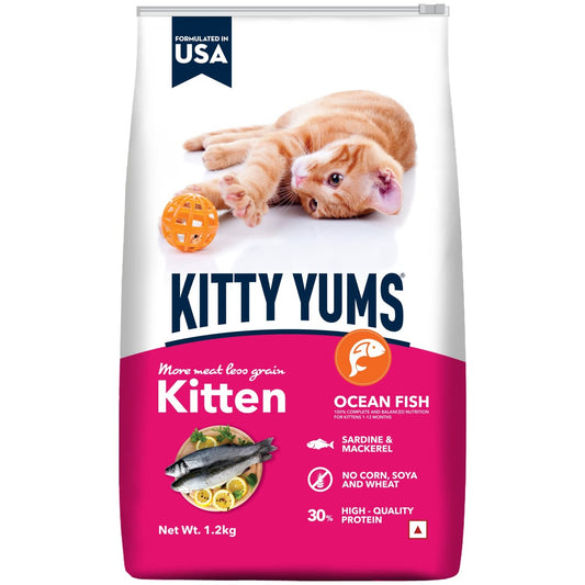 Kitty Yums Kitten(1-12 Months) Dry Cat Food - Ocean Fish