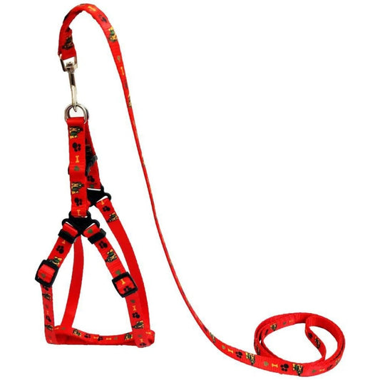 Leash & Harness - Soft Nylon Print