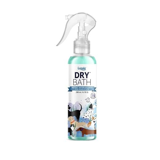 Lozalo Dry Bath Pet Shampoo - 200 ML | Instant Waterless Shampoo For Dogs and Cats