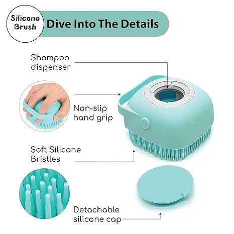 Premium Soft Silicone Brush Brush with Shampoo Dispenser